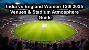 Read more about the article India vs England Women T20I 2025 – Venues & Stadium Atmosphere Guide